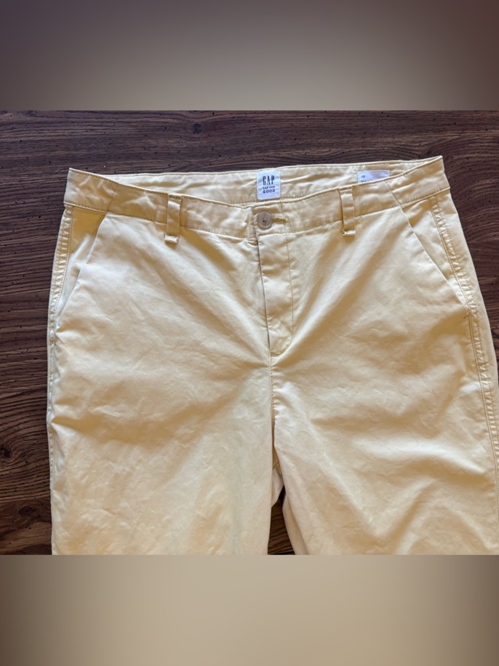 GAP Girlfriend Khaki Yellow Chino Pants Size 10 - Picture 3 of 7